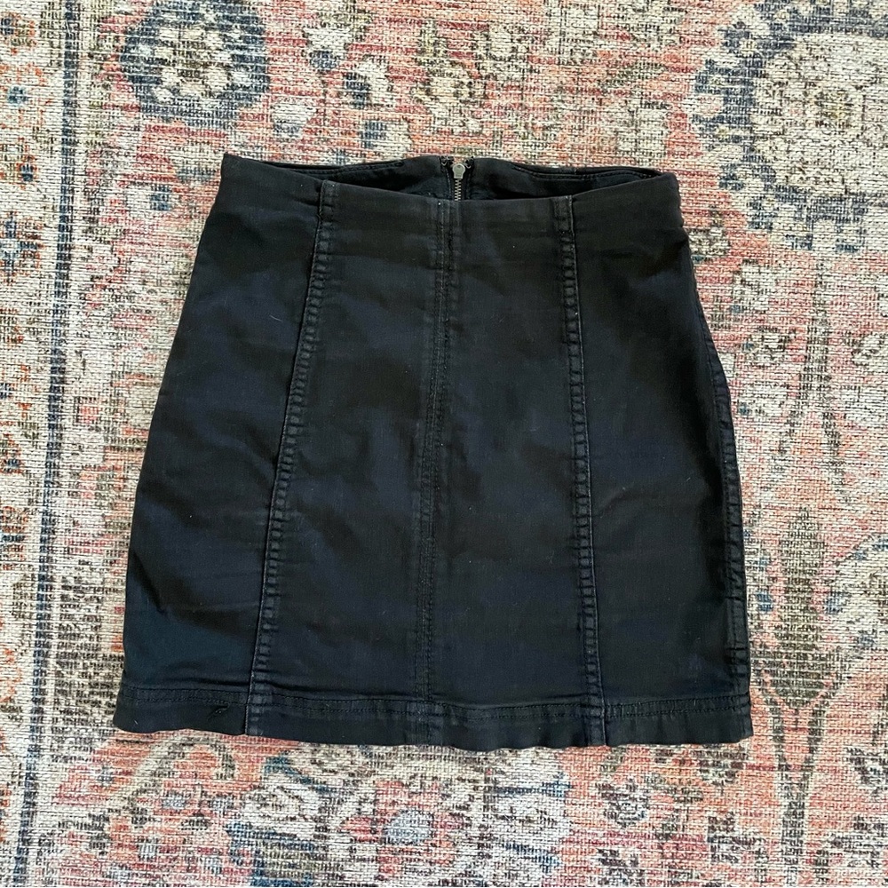 Free People Black Denim Skirt - Size 0
